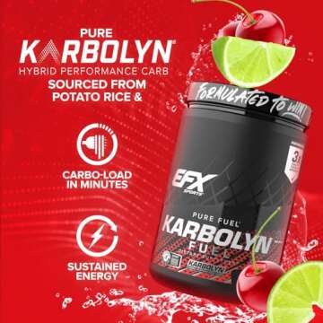 EFX Sports Karbolyn Fuel | Fast-Absorbing Carbohydrate Powder | Carb Load, Sustained Energy, Quick Recovery | Stimulant Free | 19 Servings (Cherry Limeade)