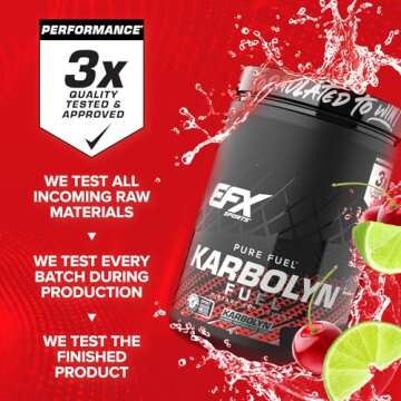 EFX Sports Karbolyn Fuel | Fast-Absorbing Carbohydrate Powder | Carb Load, Sustained Energy, Quick Recovery | Stimulant Free | 19 Servings (Cherry Limeade)