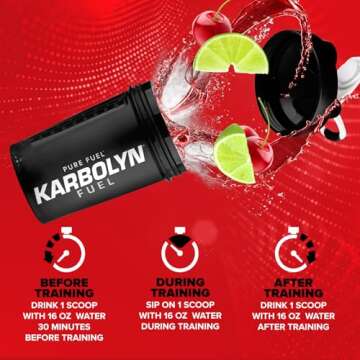 EFX Sports Karbolyn Fuel | Fast-Absorbing Carbohydrate Powder | Carb Load, Sustained Energy, Quick Recovery | Stimulant Free | 19 Servings (Cherry Limeade)