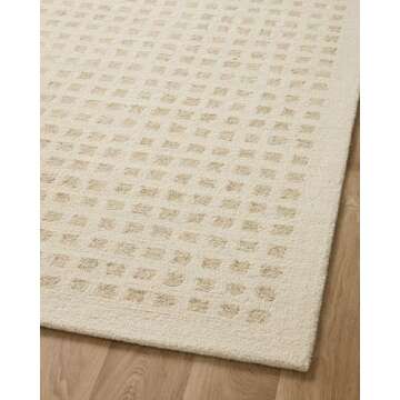 Loloi Chris Loves Julia Polly 2'-6" x 9'-9" Runner Rug in Ivory/Natural - Large Neutral Area Rug, Unique Patterned Rug for Living Room, Bedroom, Dining Area, Home Office
