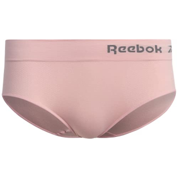 Reebok Women's Hipster Panties - 5 Pack Breathable Stretch Performance Hipster Briefs - Seamless Underwear for Women (S-XL), Size Large, Sharkskin/Dusty Pink/Black/Nude/Rasberry Pink