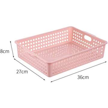Lawei 8 Pack Plastic Storage Baskets - Colorful Paper Organizer Baskets Plastic Shelf Bins with Handles, Classroom Office File Holder for Home Office School