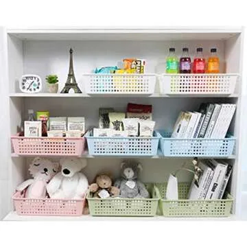 Lawei 8 Pack Colorful Storage Baskets for Organizing