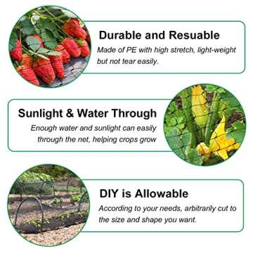 Unves Bird Netting, 13x33 Feet Heavy Duty for Gardens