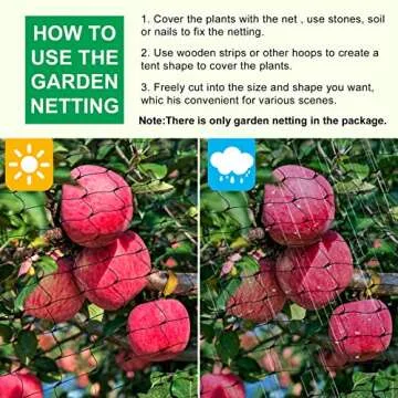 Unves Bird Netting, 13x33 Feet Heavy Duty for Gardens