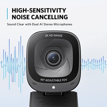 Anker C200 2K Webcam with Microphone and AI Noise Canceling