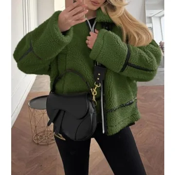 Tankaneo Womens Faux Fur Jacket Trendy Winter Outerwear