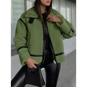 Tankaneo Womens Faux Fur Jacket Trendy Winter Outerwear