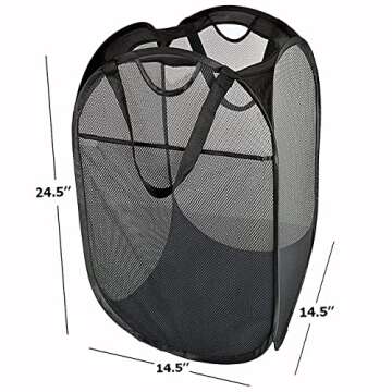 HOUSE AGAIN Mesh Popup Laundry Hamper, [Reinforced] Collapsible Laundry Basket, Foldable Pop Up Hamp...