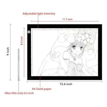 LitEnergy A4 Portable LED Light Box Trace, Light Pad USB Power LED Artcraft Tracing Light Table for Tattoo Transferring, Drawing, Sketching, Animation