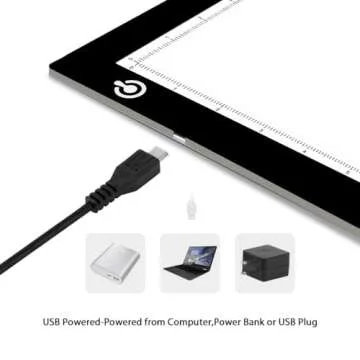LitEnergy A4 Portable LED Light Box Trace, Light Pad USB Power LED Artcraft Tracing Light Table for Tattoo Transferring, Drawing, Sketching, Animation