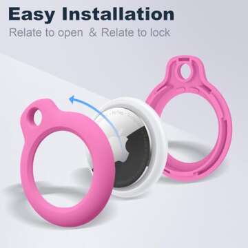 MOLOSLEEVE Airtag Holder Air Tag Case with Keychain, Anti-Scratch Airtags Key Chain for Apple Air Ta...