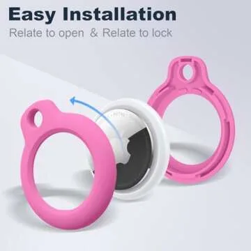 MOLOSLEEVE Airtag Holder Air Tag Case with Keychain, Anti-Scratch Airtags Key Chain for Apple Air Ta...