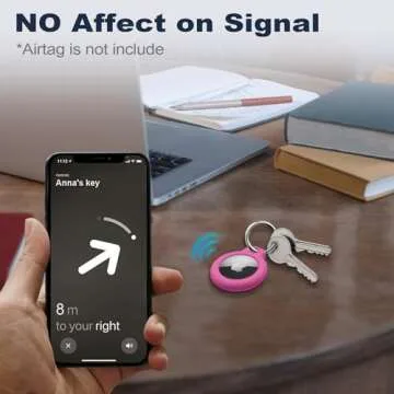 MOLOSLEEVE Airtag Holder Air Tag Case with Keychain, Anti-Scratch Airtags Key Chain for Apple Air Tags, Airtag Accessories for GPS Item Finder Tracker, Pink