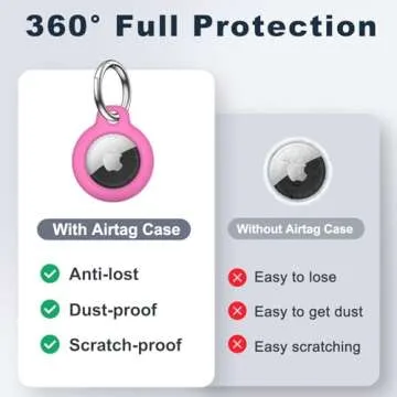 MOLOSLEEVE Airtag Holder Air Tag Case with Keychain, Anti-Scratch Airtags Key Chain for Apple Air Tags, Airtag Accessories for GPS Item Finder Tracker, Pink