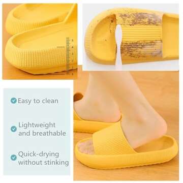 sharllen Cloud Slippers for Women and Men, Non-Slip Thick Sole Sandals Unisex Quick-Dry Massage Shower Bathroom Slippers Soft Open Toe Home Slides Platform Slippers for Indoor & Outdoor