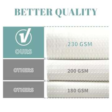 eachope Cream No Hook Waffle Weave Shower Curtain with snap-in Liner Replacement, 230GSM Waterproof Fabric Hotel Shower Curtain Set for Bathroom, Through Mesh Top Window,71Wx74H