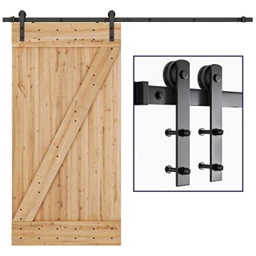 SMARTSTANDARD 8ft Heavy Duty Barn Door Hardware Kit for Stylish Transformation