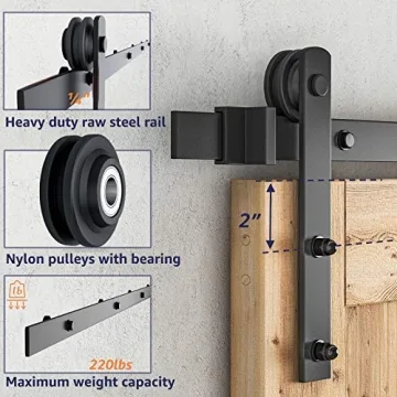 8ft Barn Door Hardware Kit - Heavy Duty & Easy Install