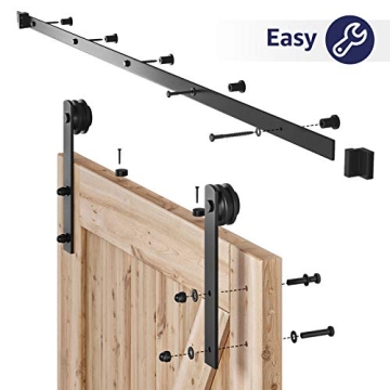 8ft Barn Door Hardware Kit - Heavy Duty & Easy Install