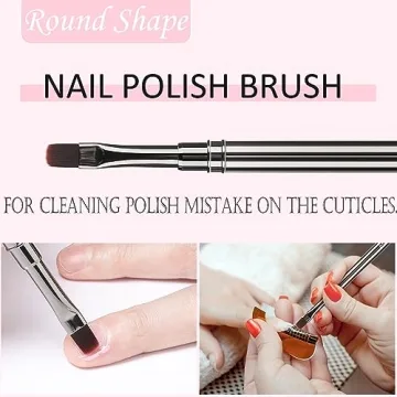 JASSINS 3-Piece Nail Art Brushes Set - Precision Tools for DIY