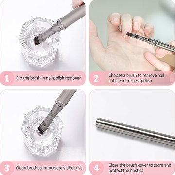 JASSINS 3-Piece Nail Art Brushes Set - Precision Tools for DIY