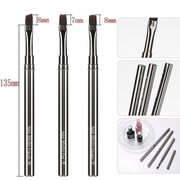 JASSINS 3-Piece Nail Art Brushes Set - Precision Tools for DIY