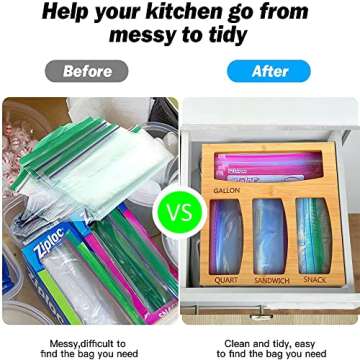 Yinjiagen Ziplock Bag Storage Organizer - Kitchen Essential