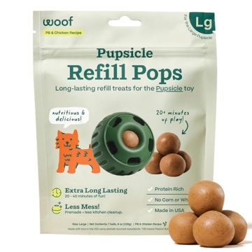 WOOF Pupsicle Refill Pops, Delicious Long Lasting Dog Treats, Pre-Made Pupsicle Refills for Dogs, Wh...