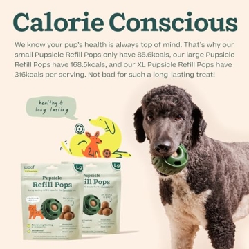 WOOF Pupsicle Refill Pops, Delicious Long Lasting Dog Treats, Pre-Made Pupsicle Refills for Dogs, Wholesome Ingredients, Low-Mess Chicken Pet Treats - Large Pops - 7 Count