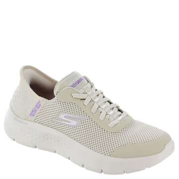 Skechers Women's Go Walk Flex Hands Free Slip-Ins - Stylish Off White Sneakers for Comfort and Ease