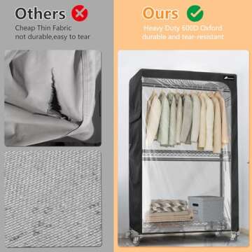 Alickwang Durable Garment Rack Cover 600D Waterproof