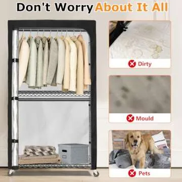 Alickwang Durable Garment Rack Cover 600D Waterproof