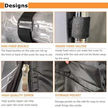 Alickwang Durable Garment Rack Cover 600D Waterproof