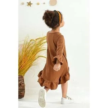 Charming Long Sleeve Toddler Dress for Girls 2-5