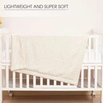 david's kids Micro Fleece Minky Baby Blanket for Girls with Double Layer and Soothing Raised Dots, 40x50 Inches Breathable and Soft Lightweight Receiving Blanket for Newborns, Cream
