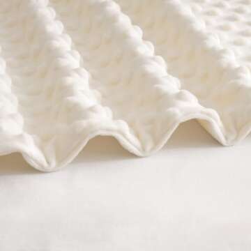 david's kids Micro Fleece Minky Baby Blanket for Girls with Double Layer and Soothing Raised Dots, 40x50 Inches Breathable and Soft Lightweight Receiving Blanket for Newborns, Cream