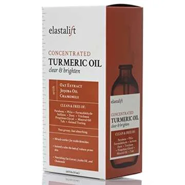Elastalift Turmeric Oil Facial Skin Care Serum For Face. Antioxidant Moisturizer Skincare Serum Formula W/Rose Extract & Jojoba Oil For Dry Skin, Redness, & Skin Blemishes, 1.8 Fl Oz
