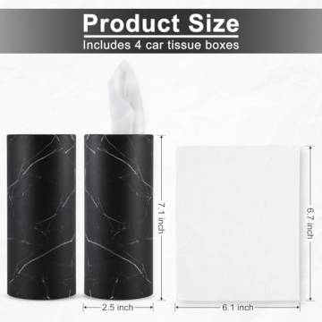 SINGARO 4-Pack Car Tissue Holder Stylish Convenient Kleenex