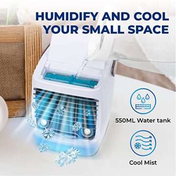ChillWell 2.0 Evaporative Air Cooler for Room - 4-Speed Mini Portable Swamp Coolers with Humidifier ...