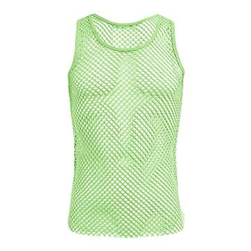 ABAFIP Sleeveless Fishnet Tank Top for Men - Stylish & Comfortable