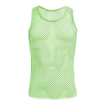 ABAFIP Sleeveless Fishnet Tank Top for Men - Stylish & Comfortable