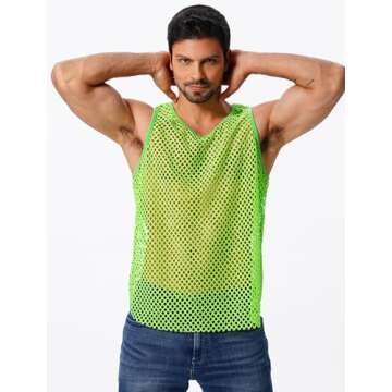 ABAFIP Sleeveless Fishnet Tank Top for Men - Stylish & Comfortable