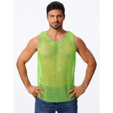 ABAFIP Sleeveless Fishnet Tank Top for Men - Stylish & Comfortable