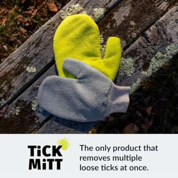 TiCK MiTT Yellow Tick Defense Glove - Protective Tool for Humans and Pets - Safely Handle Ticks with...