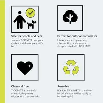 TiCK MiTT Yellow Tick Defense Glove - Protective Tool for Humans and Pets - Safely Handle Ticks with Ease - Durable, Comfortable, and Easy to Use Tick Management Glove