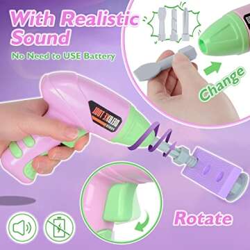 Kids Tool Set With Toy Drill and Box for Creative Fun