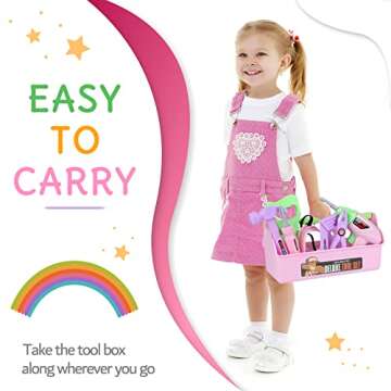 Kids Tool Set With Toy Drill and Box for Creative Fun