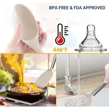 Silicone Cooking Utensil Set, Fungun Non-stick Kitchen Utensil 24 Pcs Cooking Utensils Set, Heat Res...