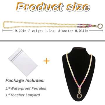 Stylish HPSEF Wooden Beaded Teacher Lanyard for ID